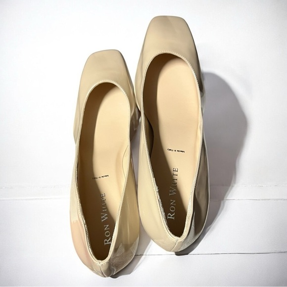 🌻NEW Ron White Lizbeth Bone Color Patent Leather Waterproof Italian Heel size 10 - Picture 6 of 12